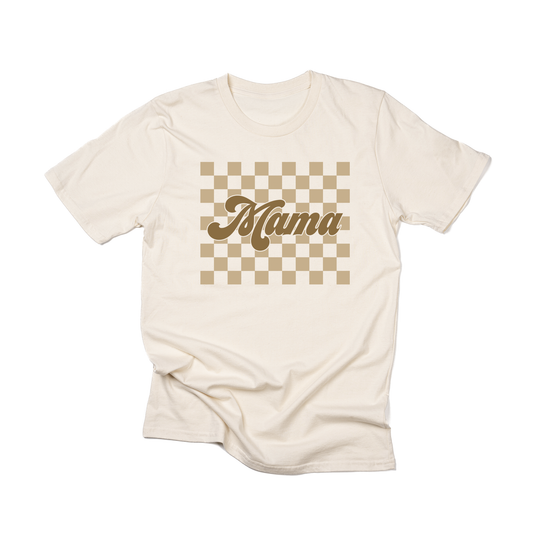 Mama Checkered Tan - Tee (Ivory)