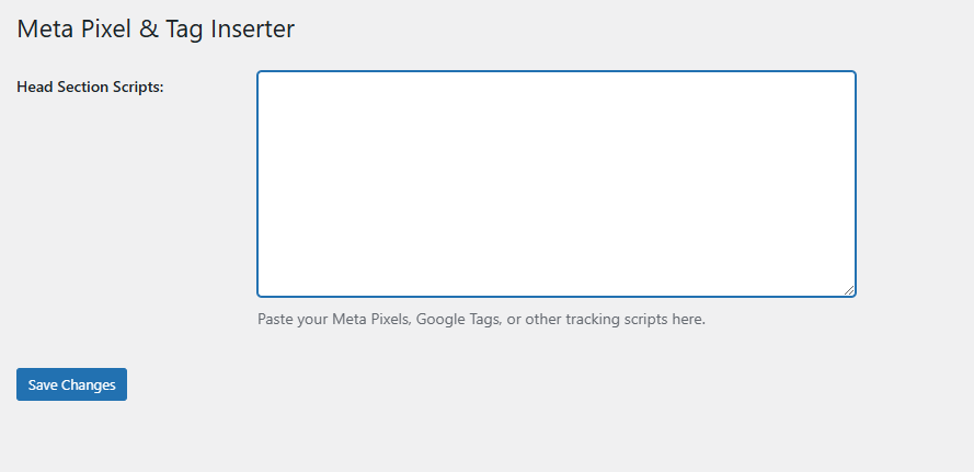 WordPress Plugin: Pixel, Tag and Script Insert