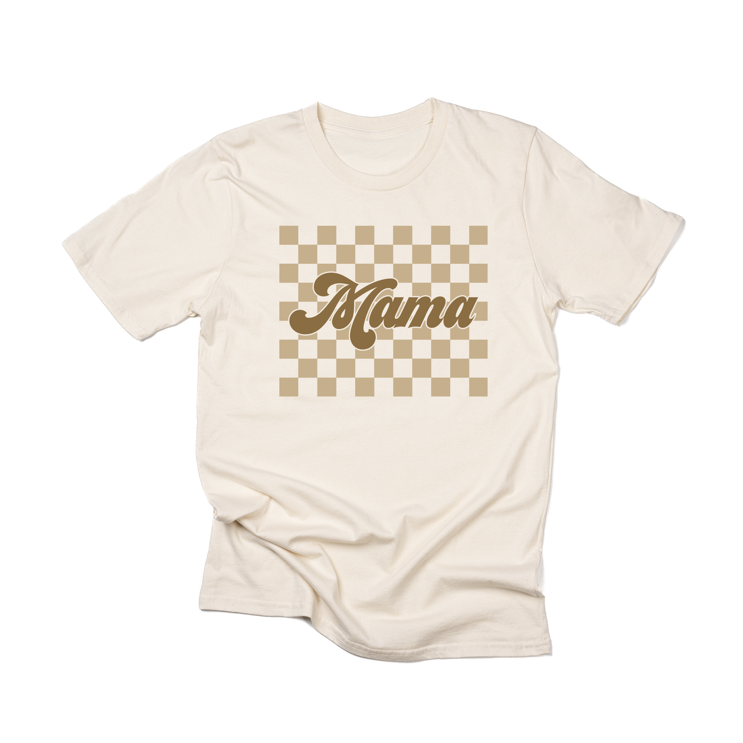 Mama Checkered Tan - Tee (Ivory)